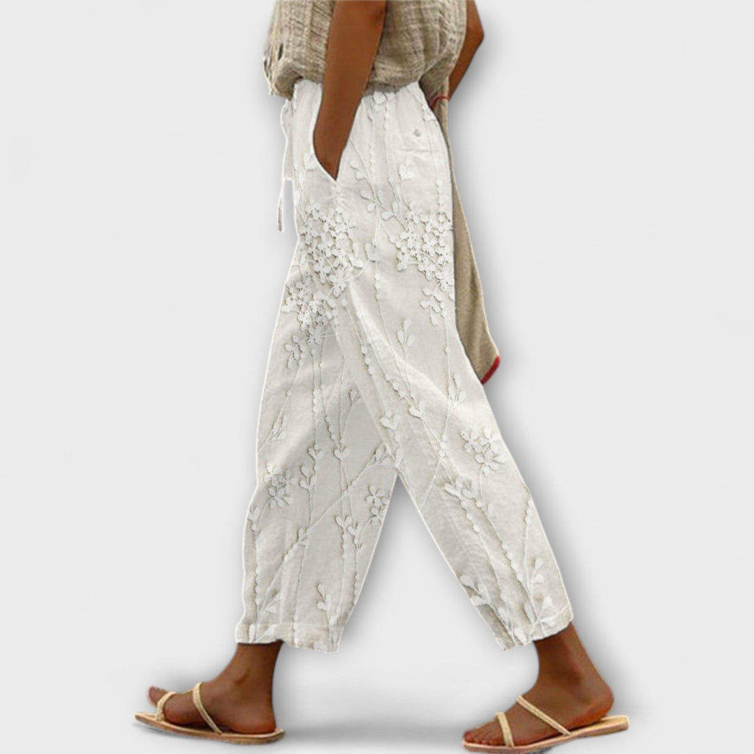 Adelheid - Hose mit Weinlaub-Muster