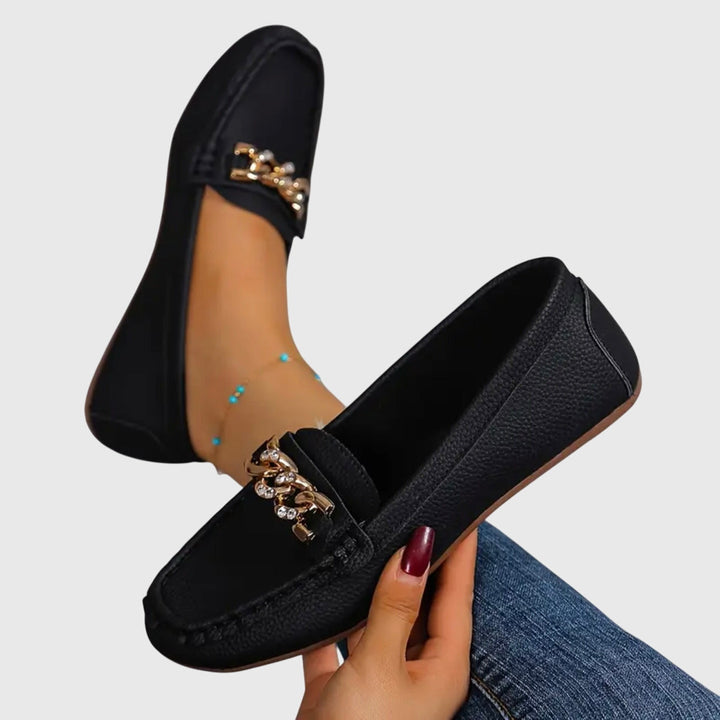 Melissa | Leder-Loafer mit Kettendetail für Damen