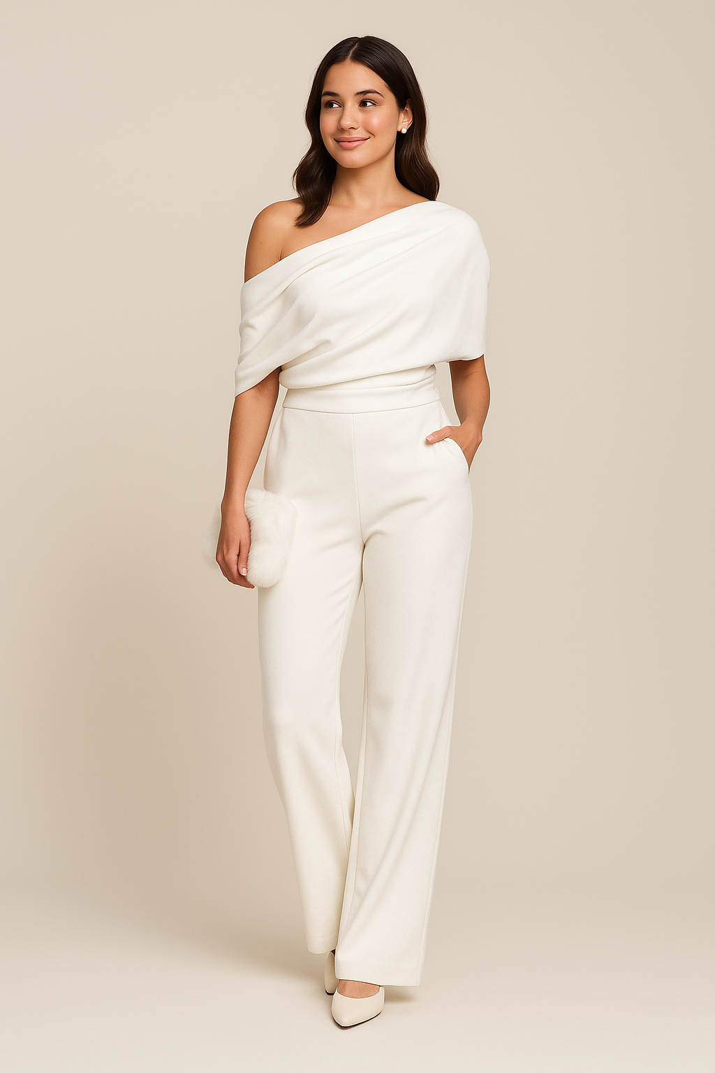Primrose | One-Shoulder-Jumpsuit mit weitem Bein für Damen