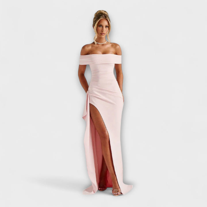 Gretchen - Rosa Maxikleid mit Schlitz