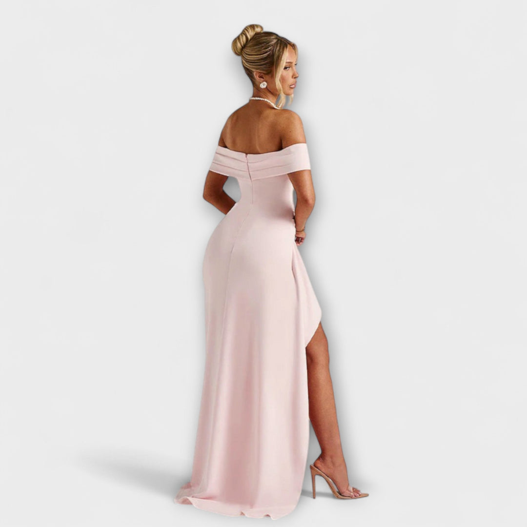 Gretchen - Rosa Maxikleid mit Schlitz