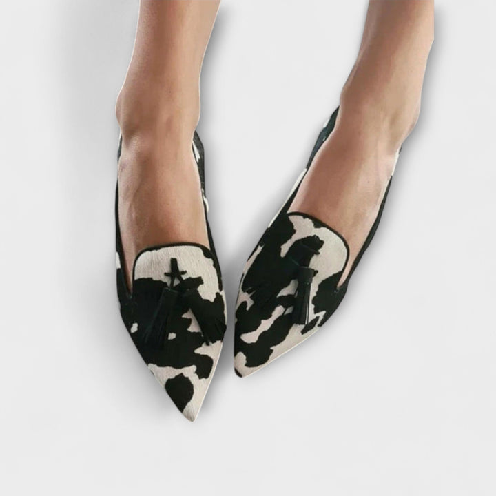 Juliane - Leoparden-Slipper mit Quasten