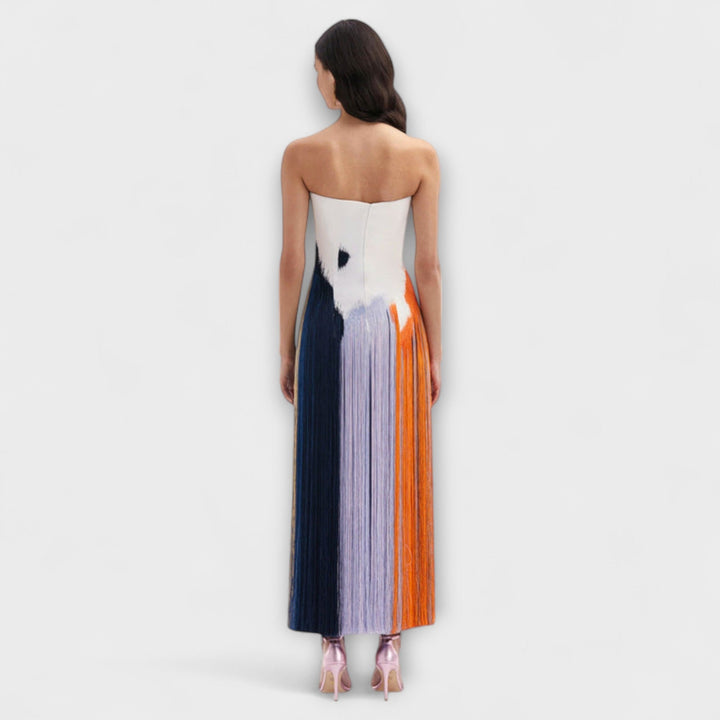 Summer - Schickes Colorblock-Kleid mit Quasten