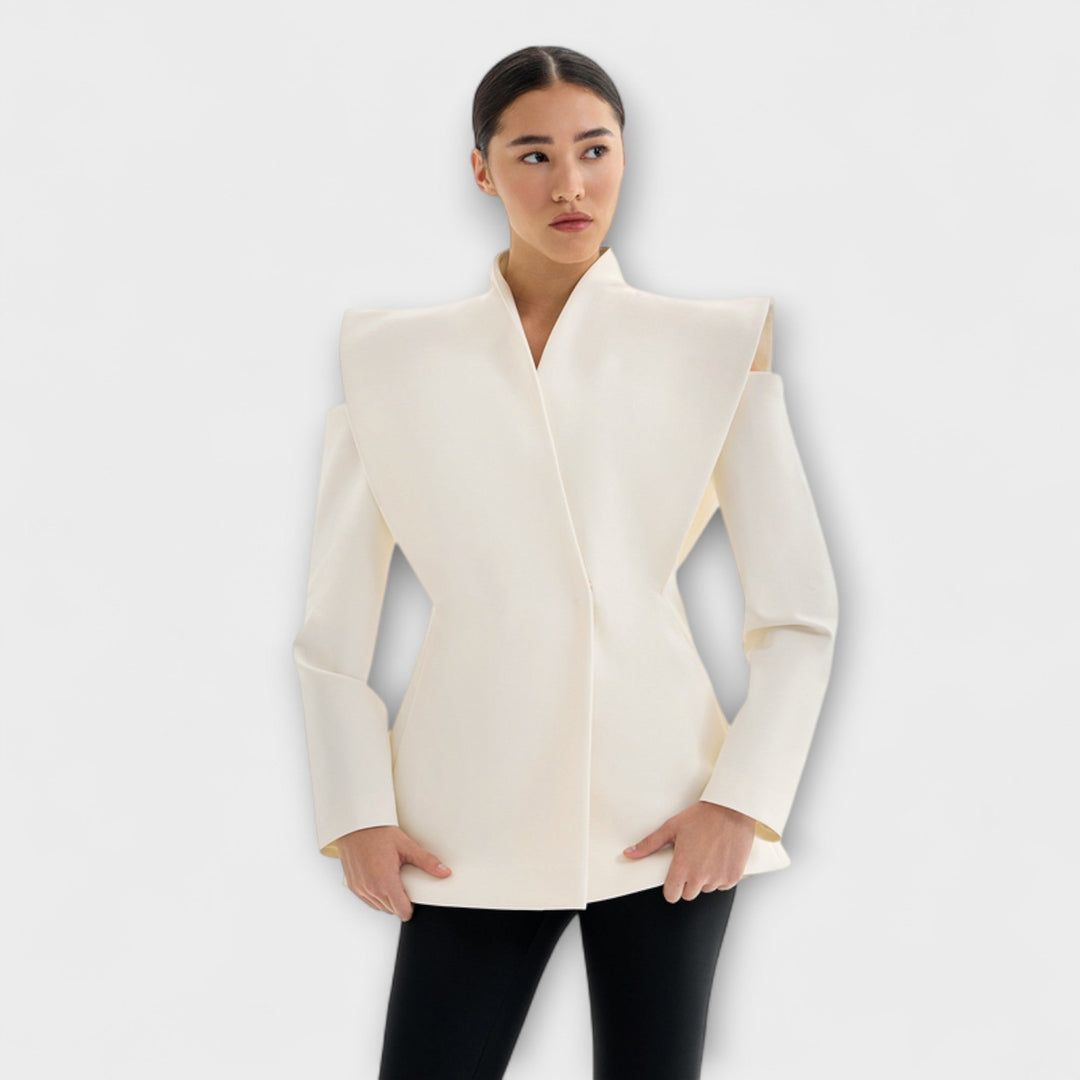 Valeria - Cremefarbener skulpturaler Schulterblazer