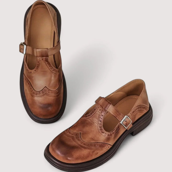 Claudia | Mary-Jane-Loafer aus Leder mit Lochmuster für Damen