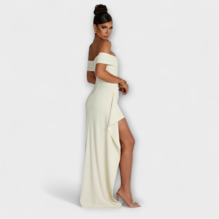 Gretchen - Rosa Maxikleid mit Schlitz