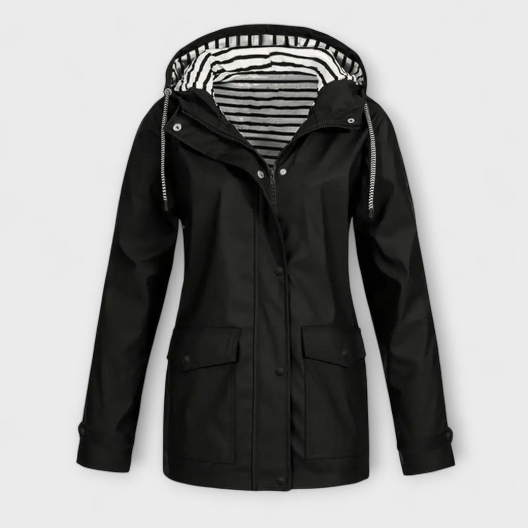 Alessa - Schwarze stylische Regenjacke