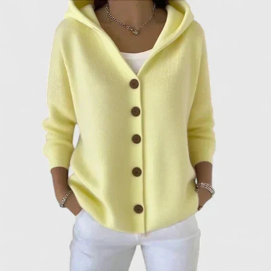 Pippa | Strickjacke mit Kapuze und Knopfleiste für Damen