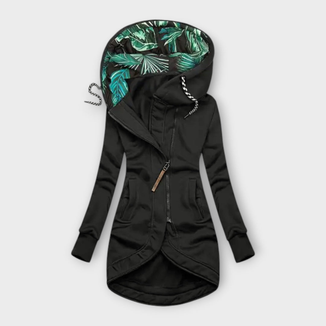 Nora - Olivgrüne elegante Jacke mit Print