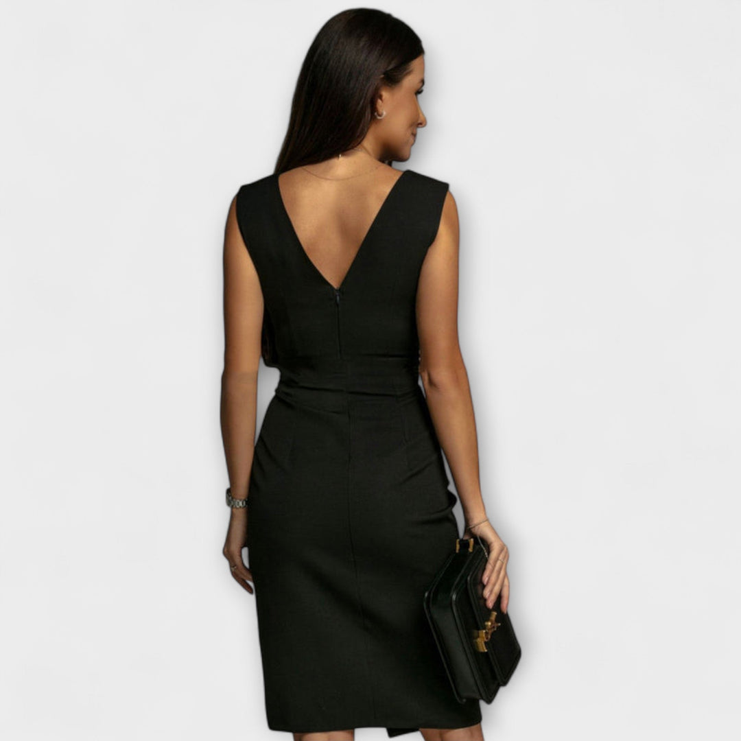Brenda - Stylisches Kleid mit V-Ausschnitt und Schlitz