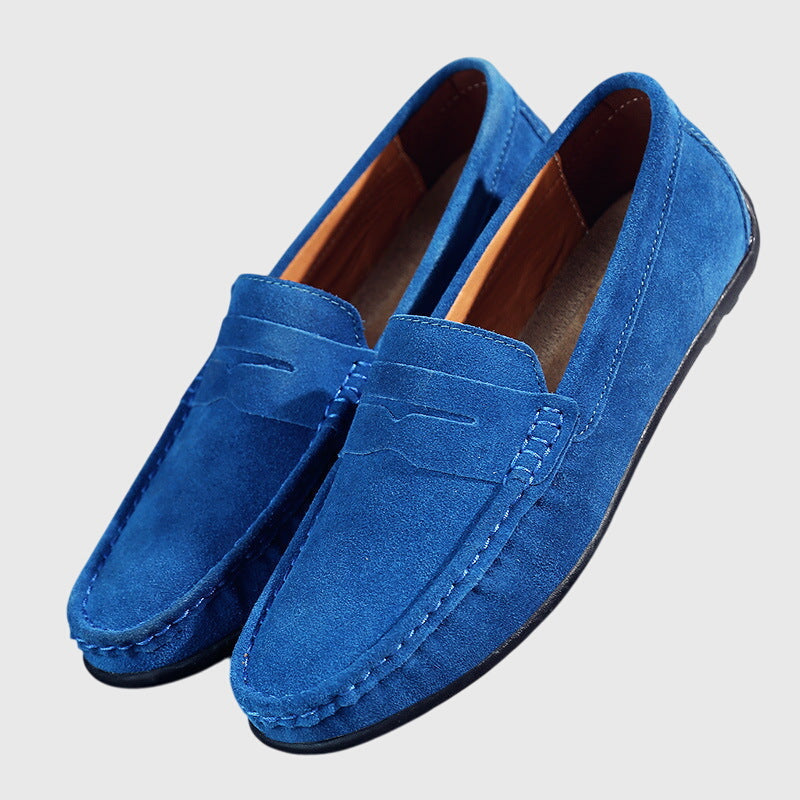 Roswitha - Bordeauxrote Wildleder-Slipper