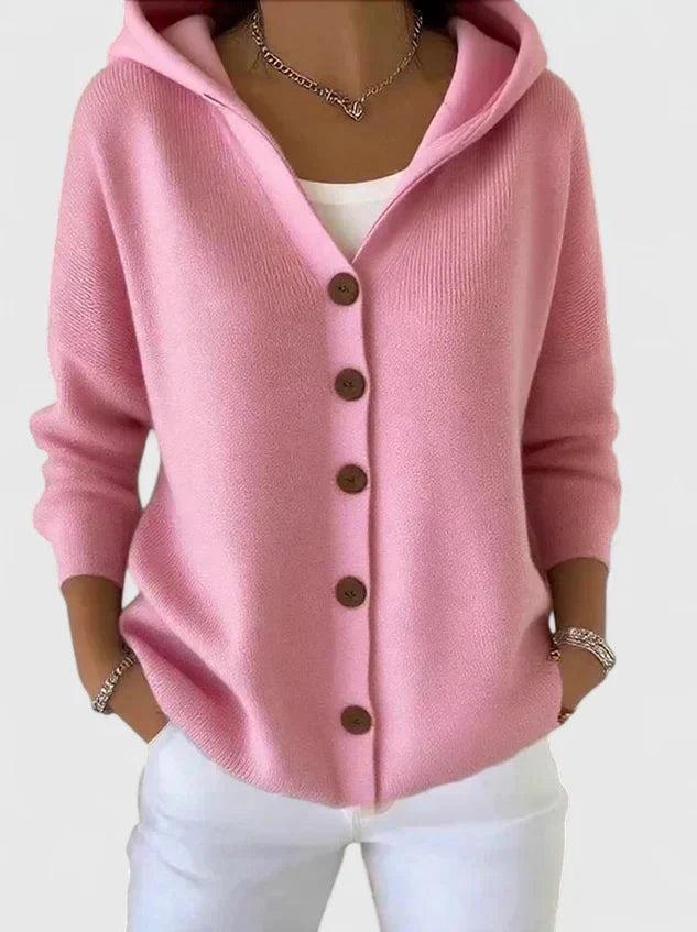 Pippa | Strickjacke mit Kapuze und Knopfleiste für Damen