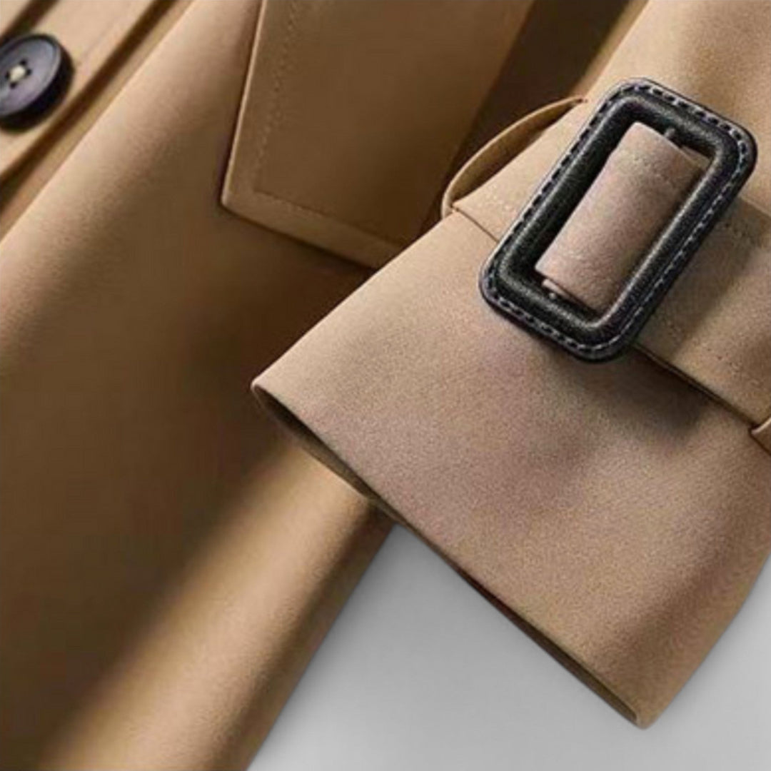 Jualita - Beiger klassischer Damen-Trenchcoat