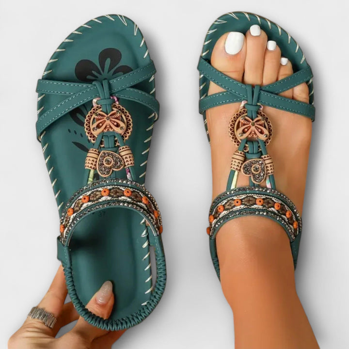 Cordelia - Grüne Ibiza-Sandalen