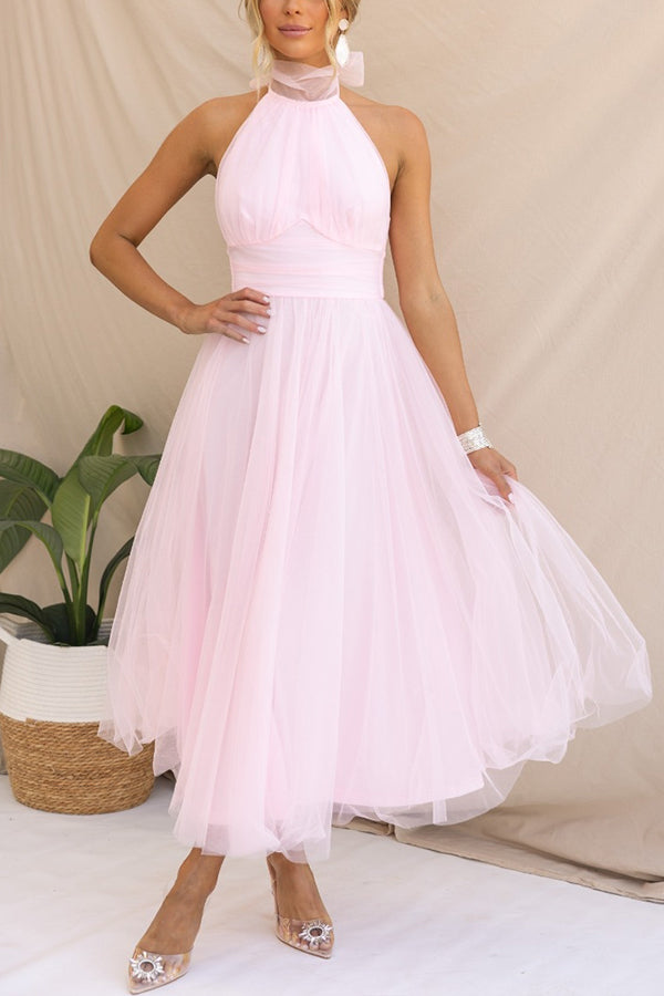Catalina | Damen-Tüllkleid in A-Linie mit Neckholder für Hochzeitsgäste
