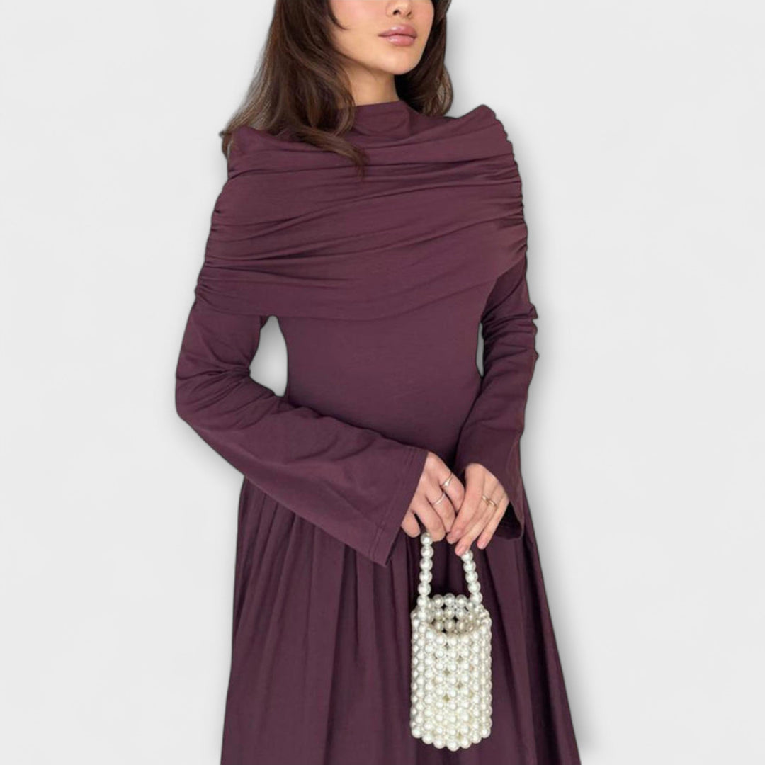 Jessica - Lila entspanntes Plisseekleid