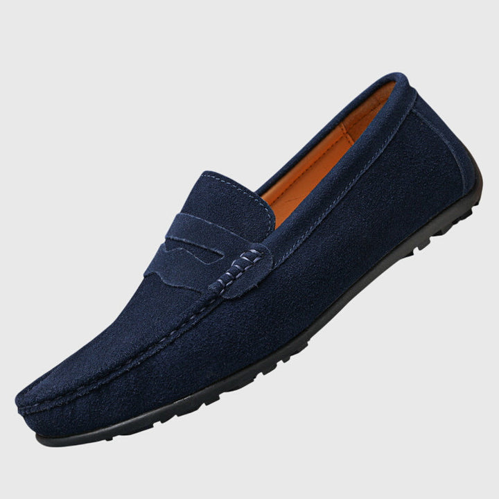Roswitha - Bordeauxrote Wildleder-Slipper