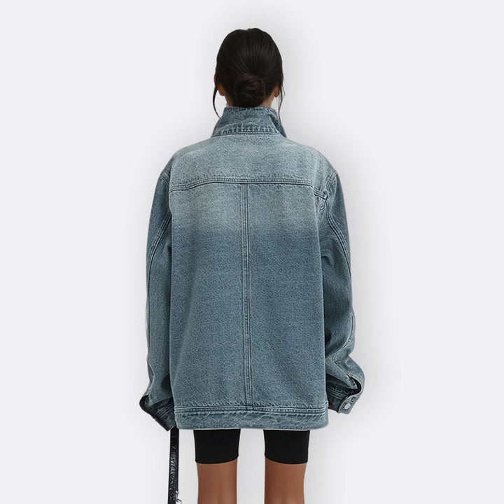 Sílvia - Vintage Jacke mit hohem asymmetrischem Kragen