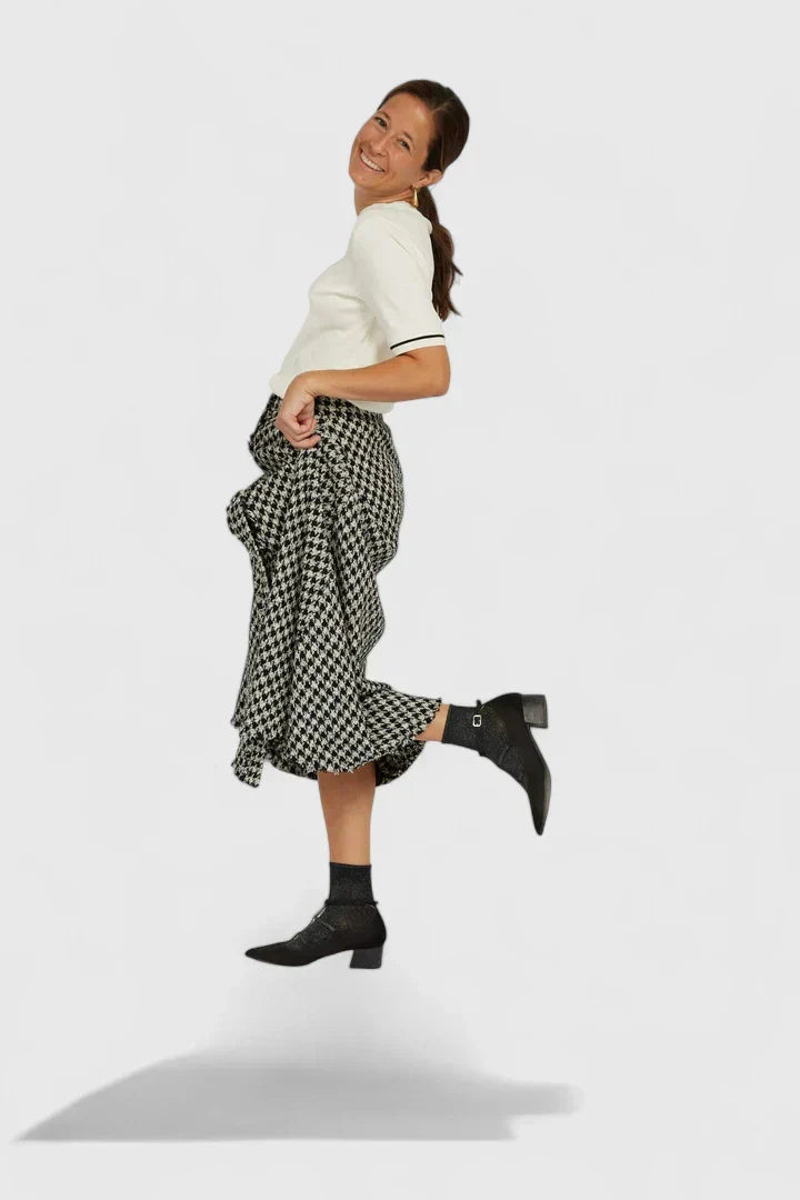 Lieselotte - Schwarze T-Steg-Pumps