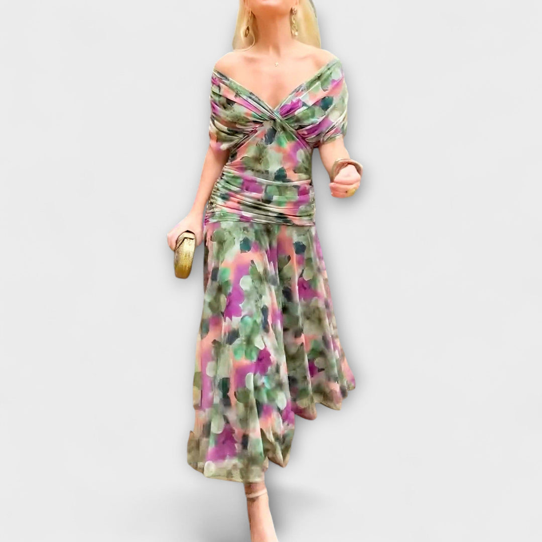Aurora - Buntes Maxikleid mit Blütenmuster