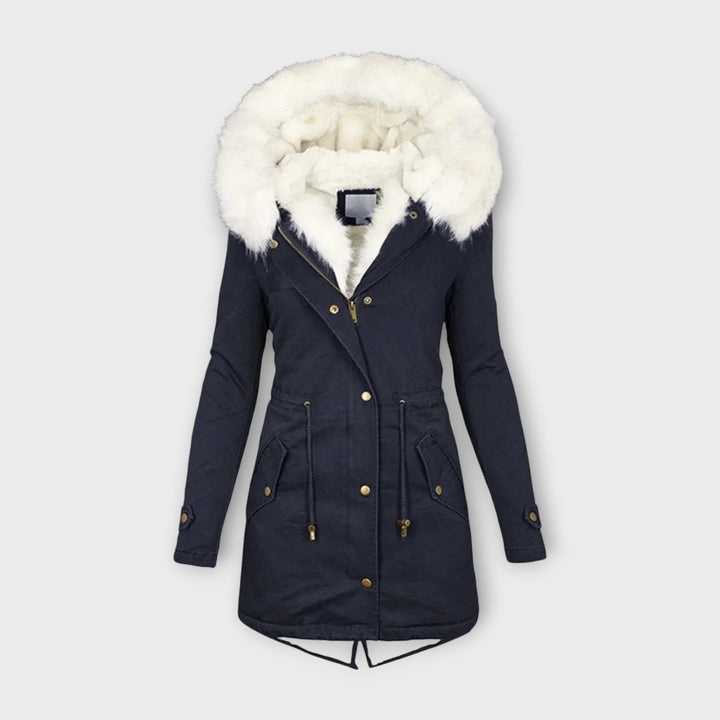 Ivara - Olivgrüne Winterjacke mit Fellkapuze