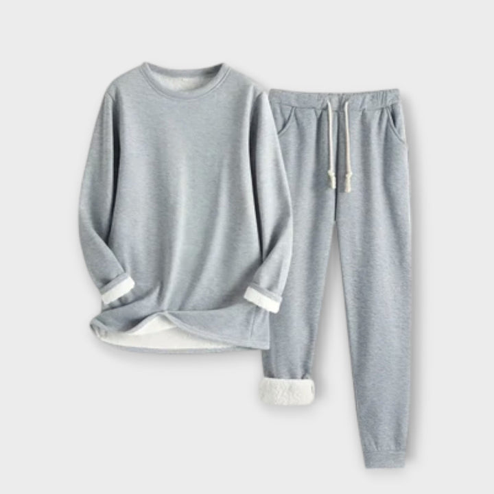 Mia - Schwarzes Thermo-Fleece-Set