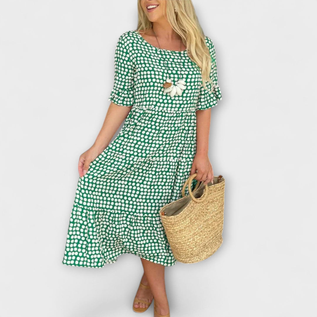 Blythea – Lässiges, gestuftes Midi-Kleid