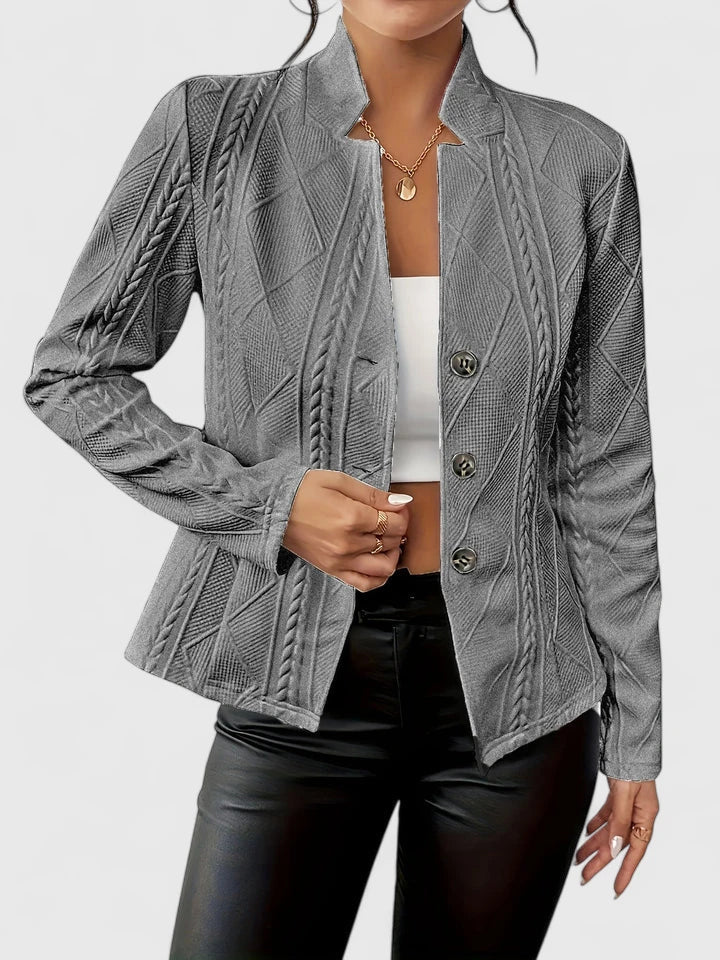 Mythili | Zopfstrick-Blazer mit Reverskragen für Damen