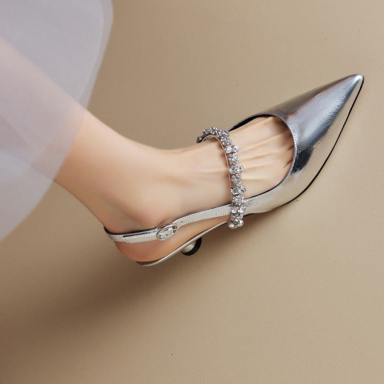 Elisa – Slingback-Pumps mit Strass-Riemchen