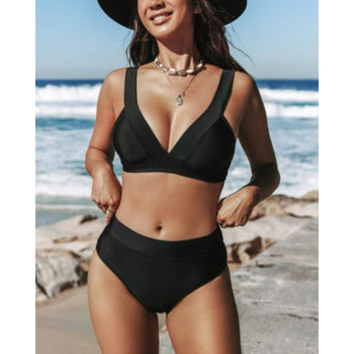Wieke - Uni-Bikini mit hoher Taille