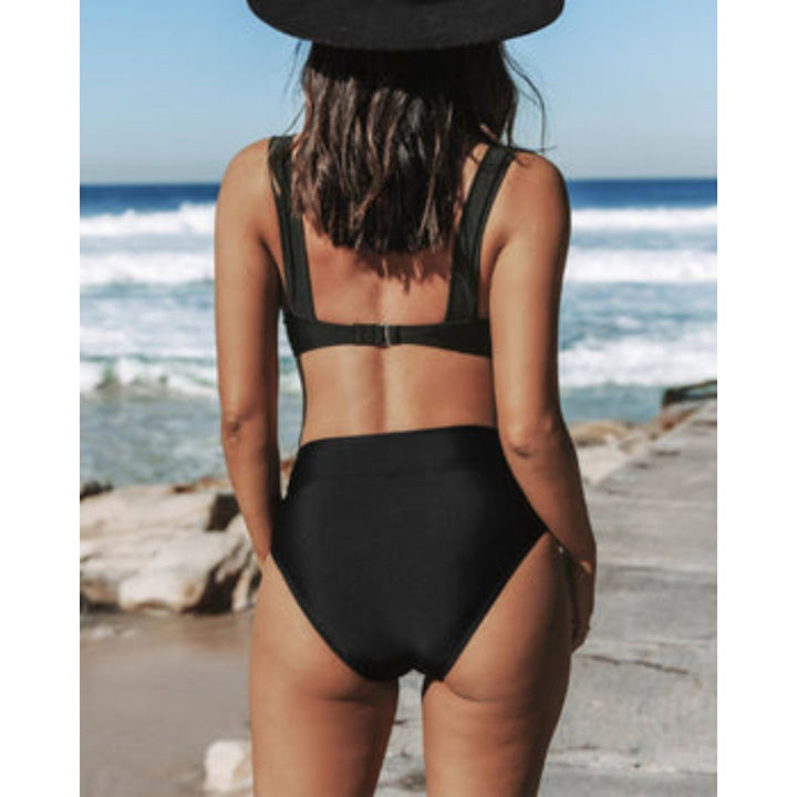 Wieke - Uni-Bikini mit hoher Taille