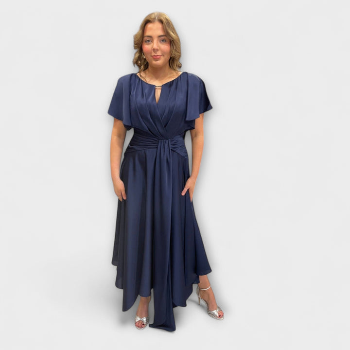 Anni - Olivgrünes drapiertes Rockkleid