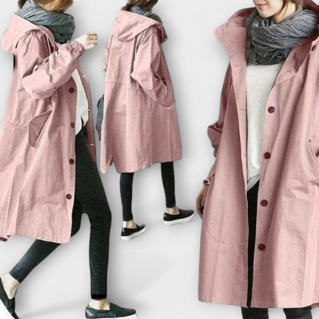 Andréa - Grauer eleganter Trenchcoat