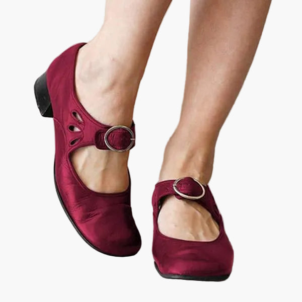 Anna -  Vintage-Stil – Elegante Alltagsschuhe mit Schnalle und Blockabsatz