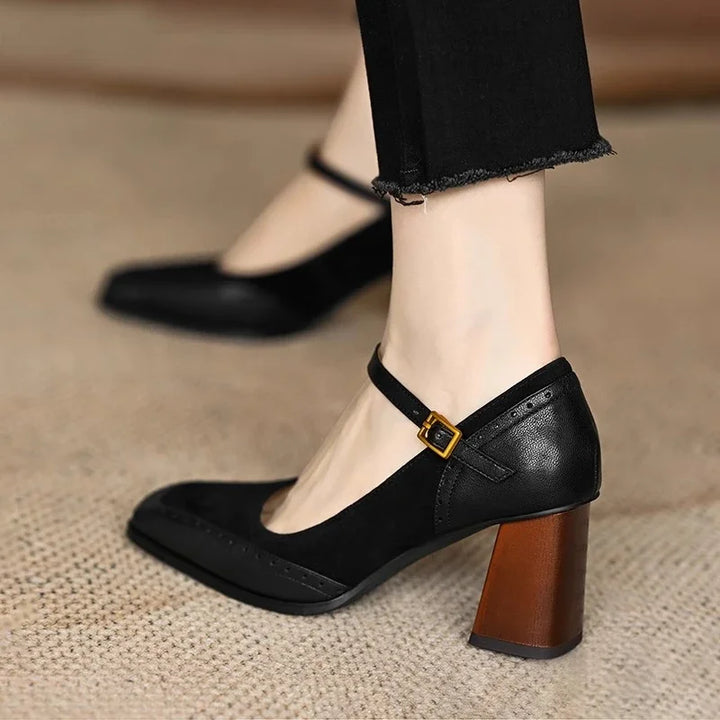 Charlotte – Mary-Jane-Schuhe mit hohem Blockabsatz