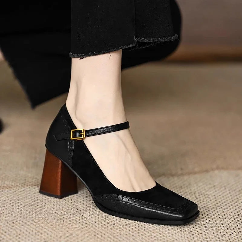 Charlotte – Mary-Jane-Schuhe mit hohem Blockabsatz