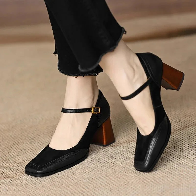 Charlotte – Mary-Jane-Schuhe mit hohem Blockabsatz