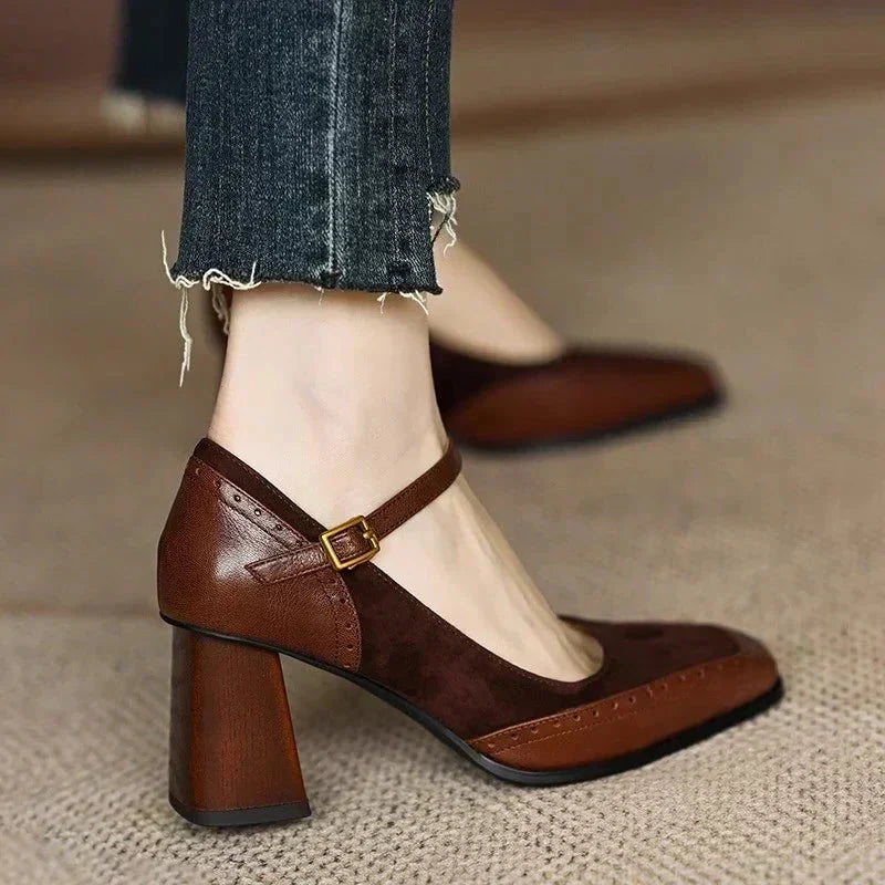 Charlotte – Mary-Jane-Schuhe mit hohem Blockabsatz