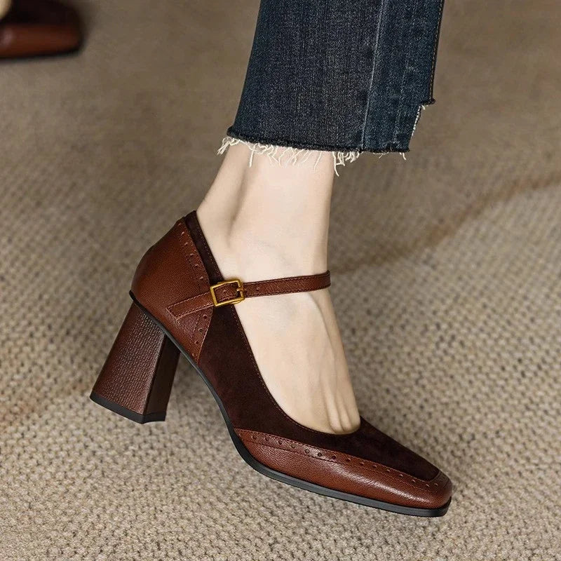 Charlotte – Mary-Jane-Schuhe mit hohem Blockabsatz