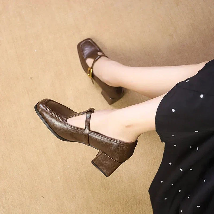 Ida – T-Steg-Schuhe mit Blockabsatz