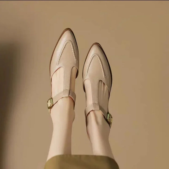 Hannah – T-Steg-Schuhe mit Schnalle und niedrigem Absatz