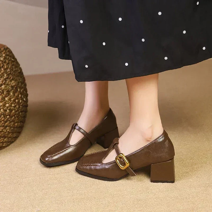 Ida – T-Steg-Schuhe mit Blockabsatz