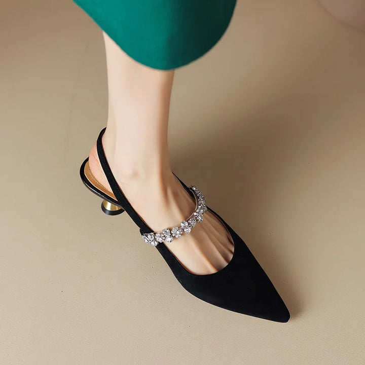 Elisa – Slingback-Pumps mit Strass-Riemchen