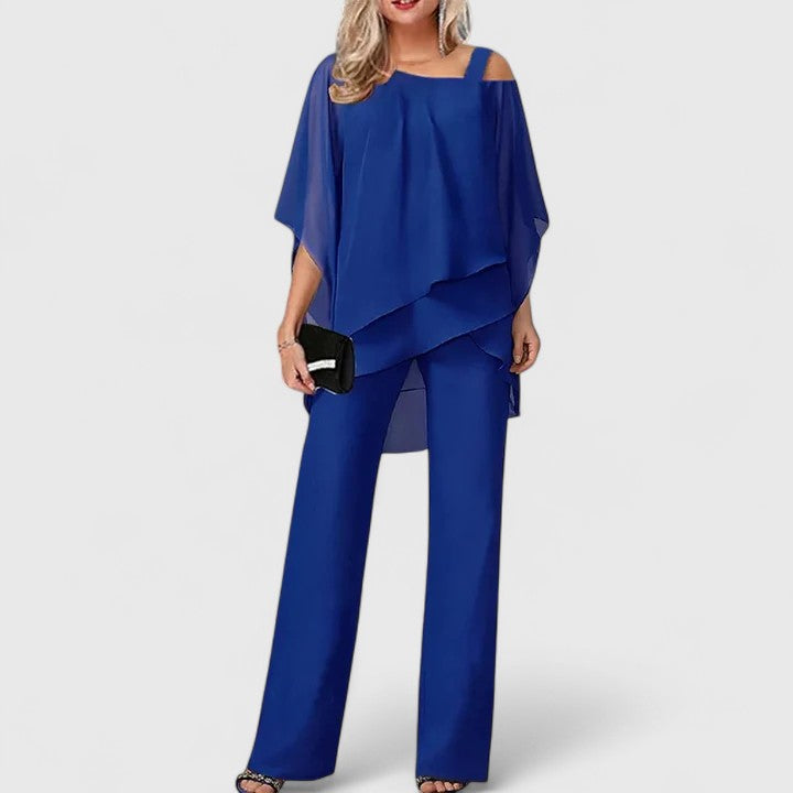 Suri | Set mit weiter Hose und drapiertem Oberteil für Damen