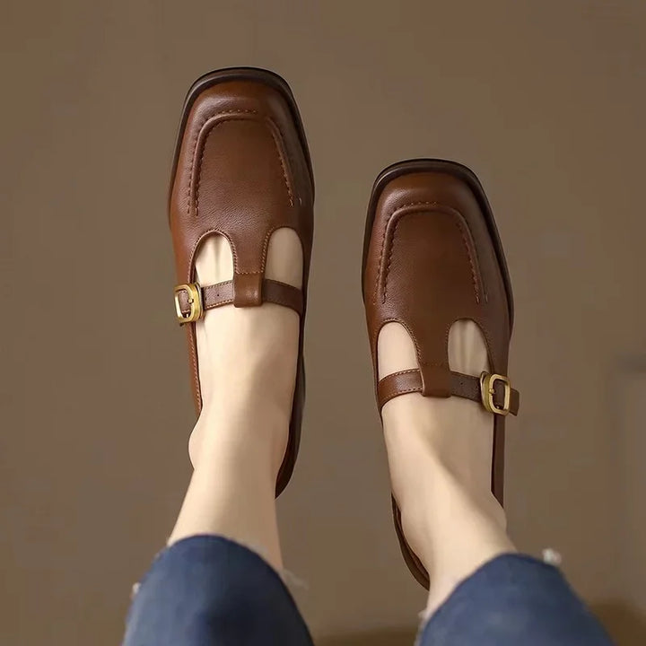 Emilia – T-Steg-Schuhe im Retro-Stil mit Blockabsatz