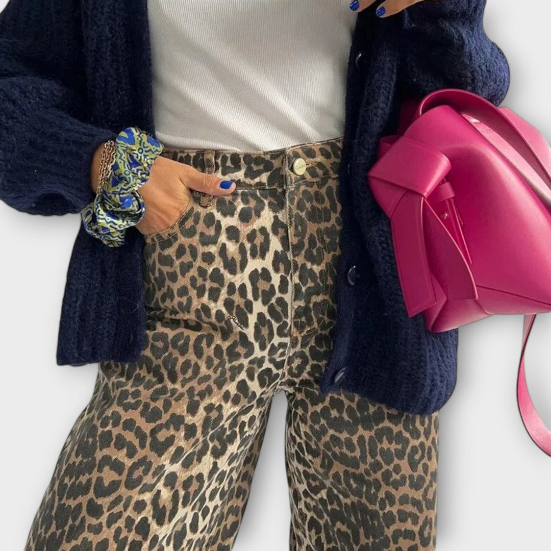 Frauke - Vintage-Jeans mit Leopardenmuster