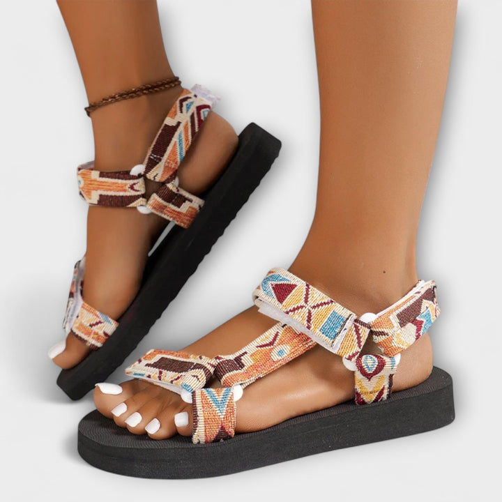 Hildrun - Ethno-Sandalen mit Knöchelriemen