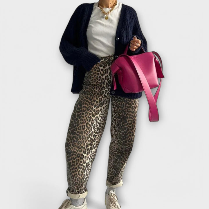 Frauke - Vintage-Jeans mit Leopardenmuster