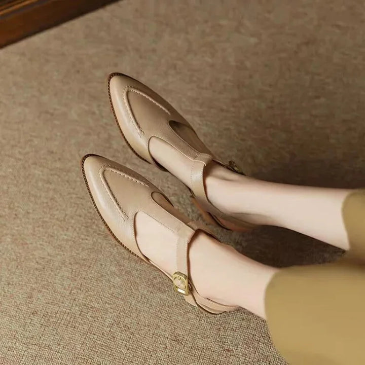 Hannah – T-Steg-Schuhe mit Schnalle und niedrigem Absatz
