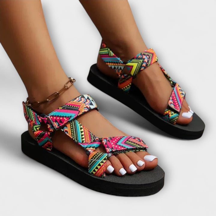Hildrun - Ethno-Sandalen mit Knöchelriemen